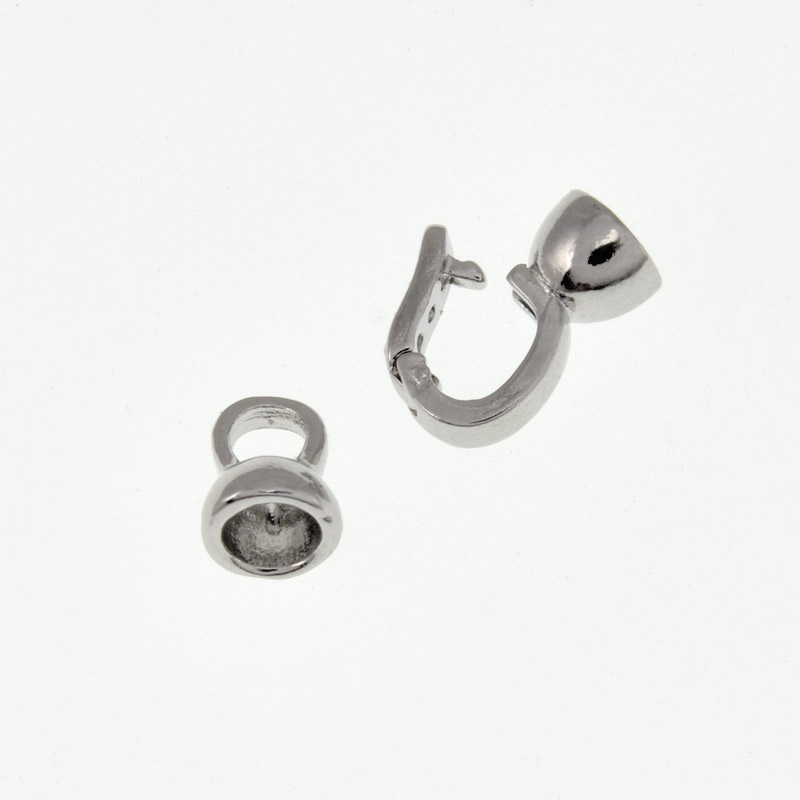 Застёжка, 17,5х6,5 мм, Латунь с покрытием Родий, Куб. цирконий (ZAM-060848)