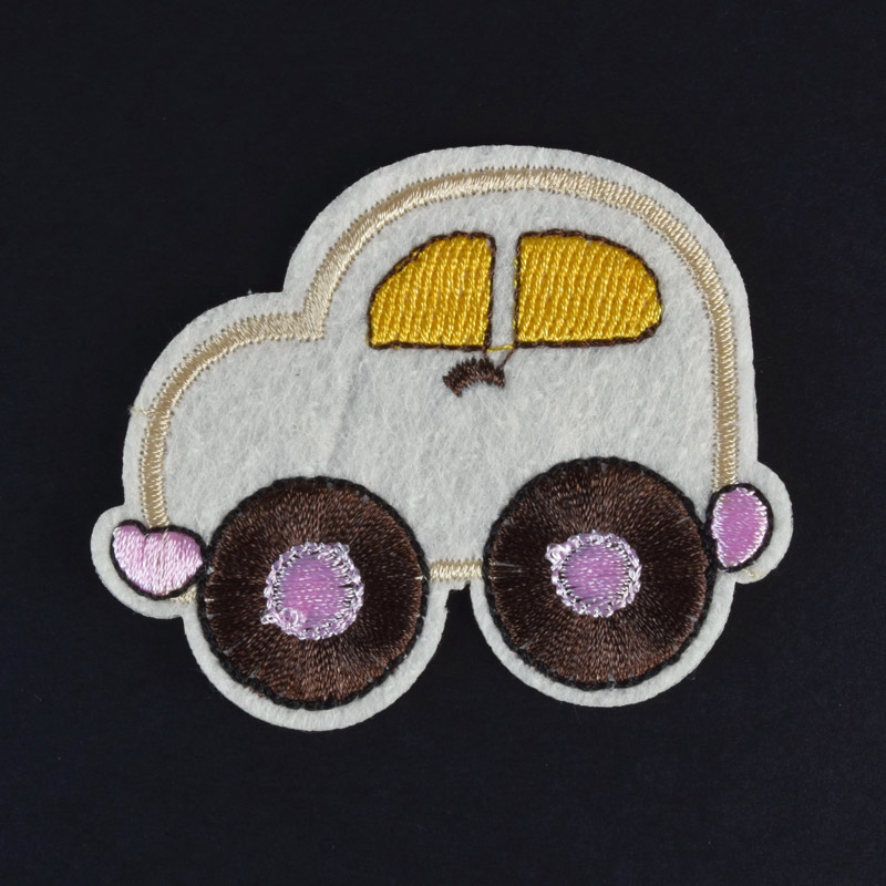 Термоаплікація дитяча Машинка, 6,5х5,5 см, Кремова (APL-060008)