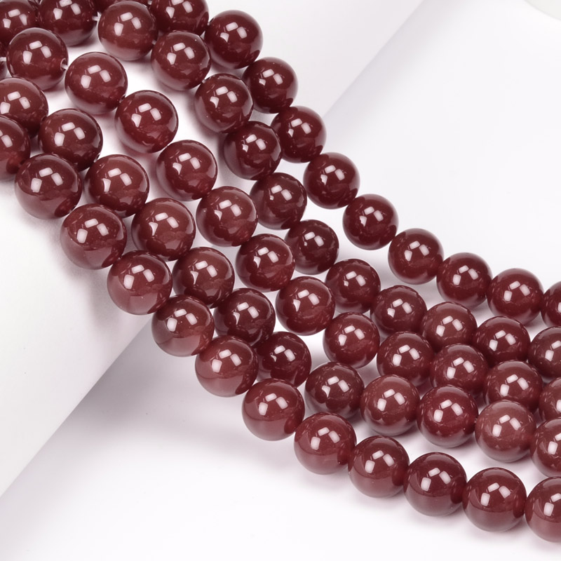 Намистини Агат червоний, Натур. камінь, 10 мм, Круглі (BUS-051620)