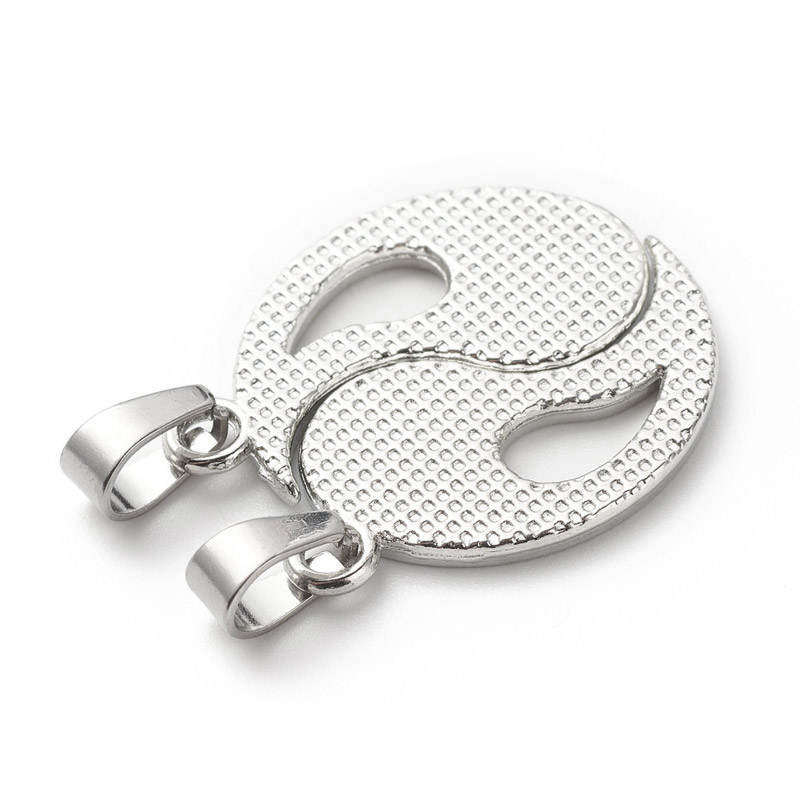 Підвіска метал. із двох половинок Інь Янь, 29х25 мм, Темне срібло (POD-053730)