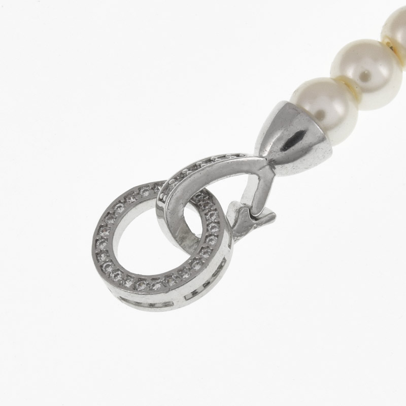 Застібка, 24х11,8 мм, Латунь, Стійке покриття, Куб. цирконій (ZAM-060842)