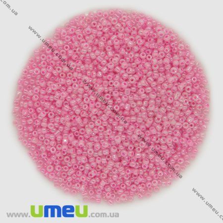 Бісер китайський дрібний, 12/0, Рожевий перламутровий, 2 мм (BIS-003243)