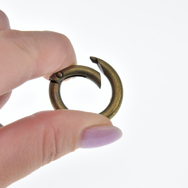 Кольцо для сумки металлическое, 28 мм, Античная бронза (BAG-059405)