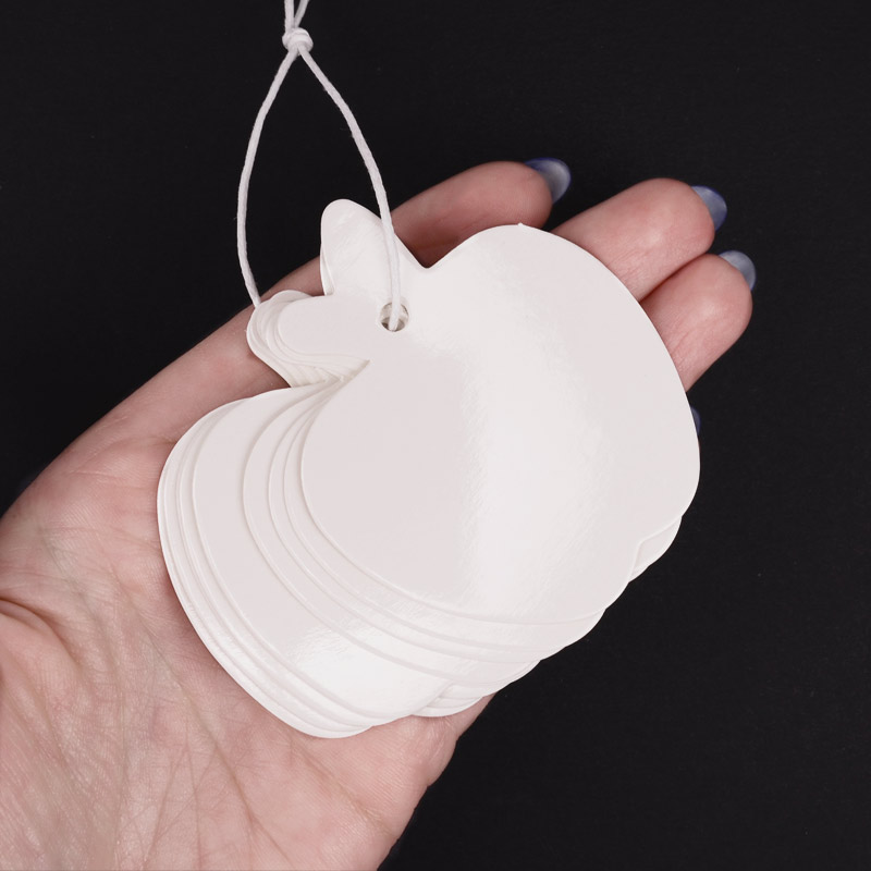 Бірки для подарунків, Яблуко, 65х53 мм, Білі (UPK-056266)