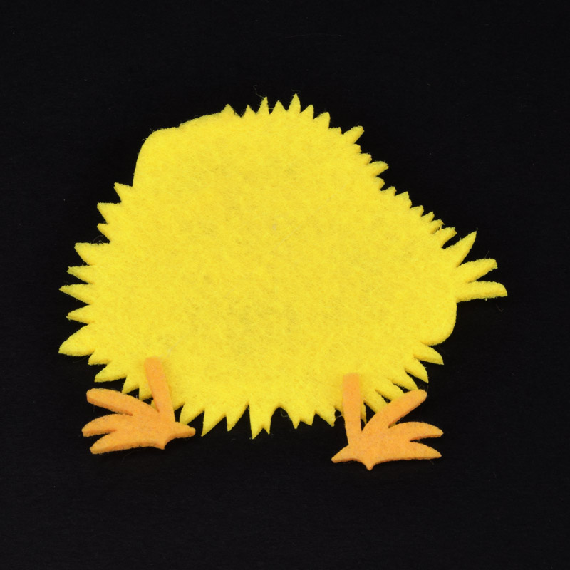 Декоративний виріб із фетру Курча, 8х8 см, Жовтий (FLT-057304)