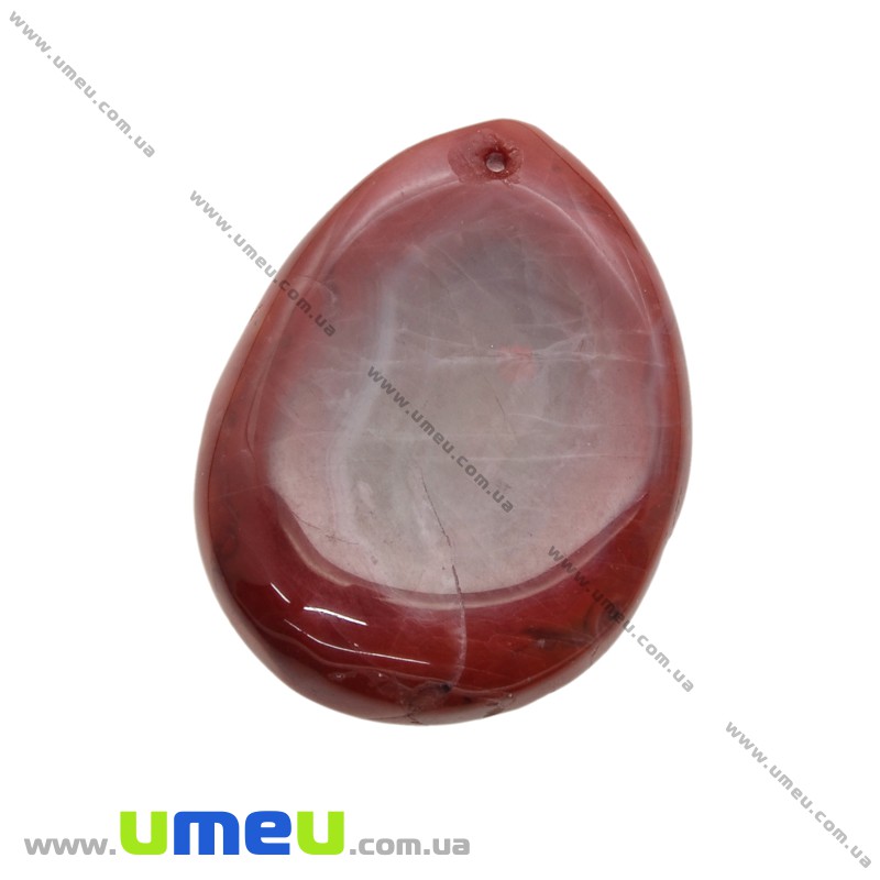 Підвіска з натурального каменю, Агат червоний, 38х30 мм (POD-014458)
