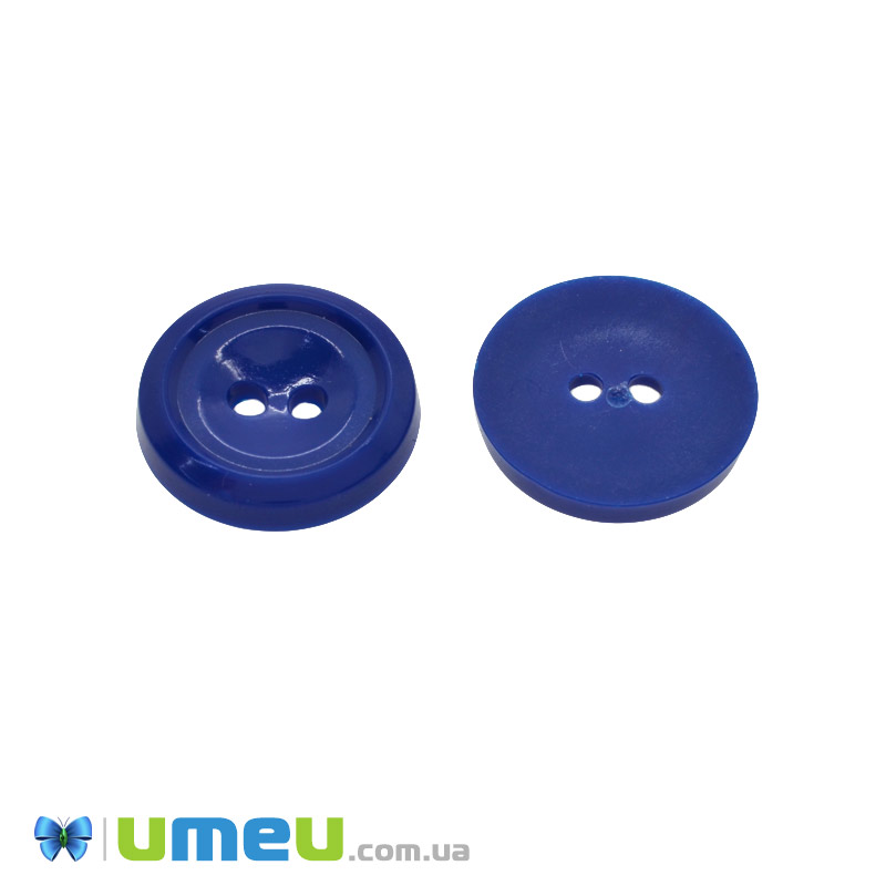 Гудзик пластиковий Круглий, 17,5 мм, Синій (PUG-047900)