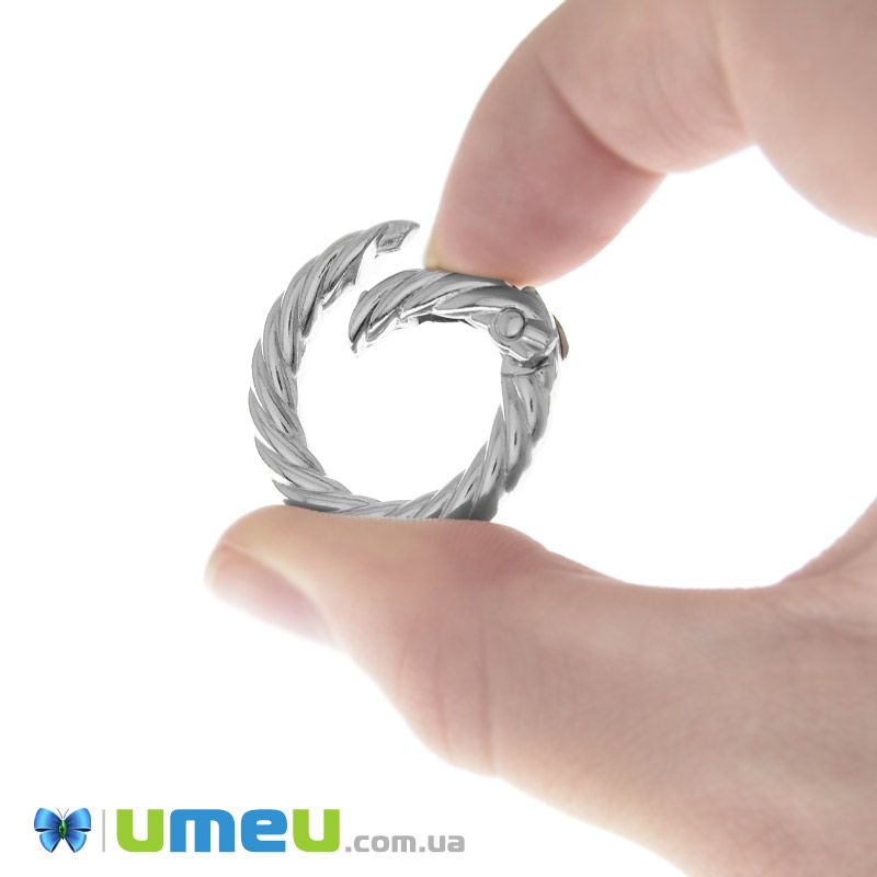 Кільце для сумки металеве, 29 мм, Темне срібло (BAG-046211)