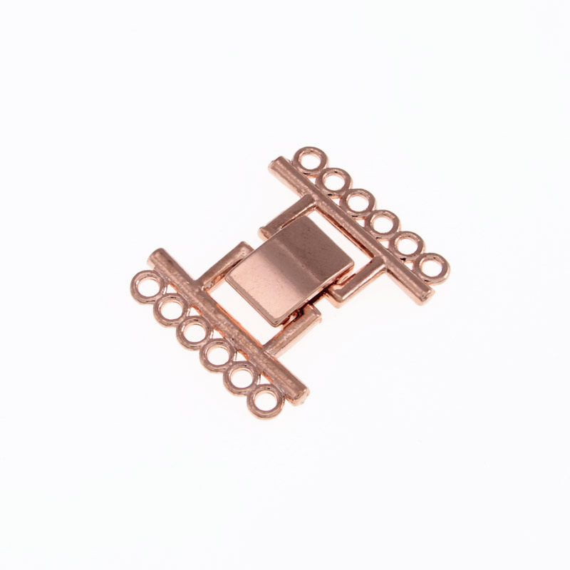 Застібка на 6 ниток, 24х20 мм, Рожеве золото (ZAM-013550)