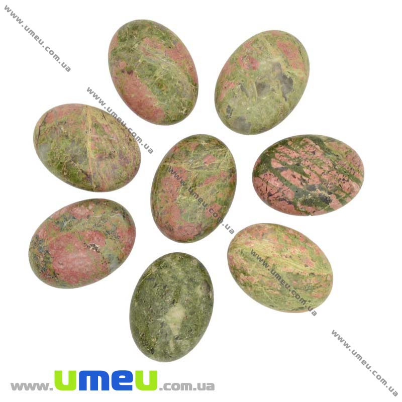 Кабошон нат. камінь Унакіт, Овал, 30х22 мм (KAB-012698)