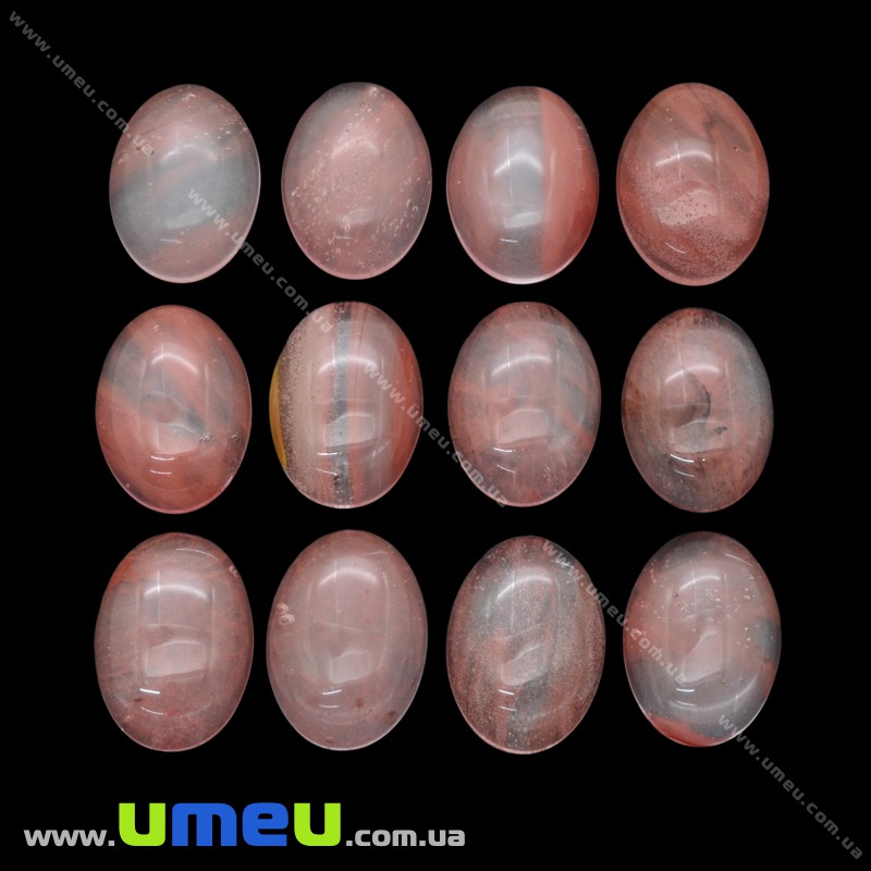 Кабошон нат. камень Кварц вишневый, Овал, 18х13 мм (KAB-012675)