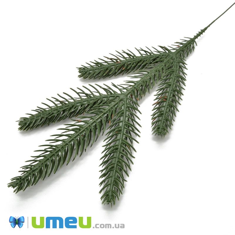 Ветка ели односторонняя, Зелёная, 20-22 см (DEC-039590)