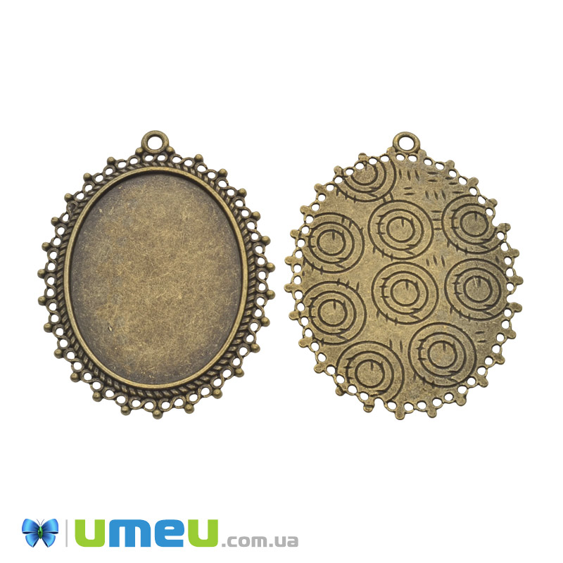 Основа овальна, 55х43 мм, 40х30 мм, Антична бронза (OSN-049469)