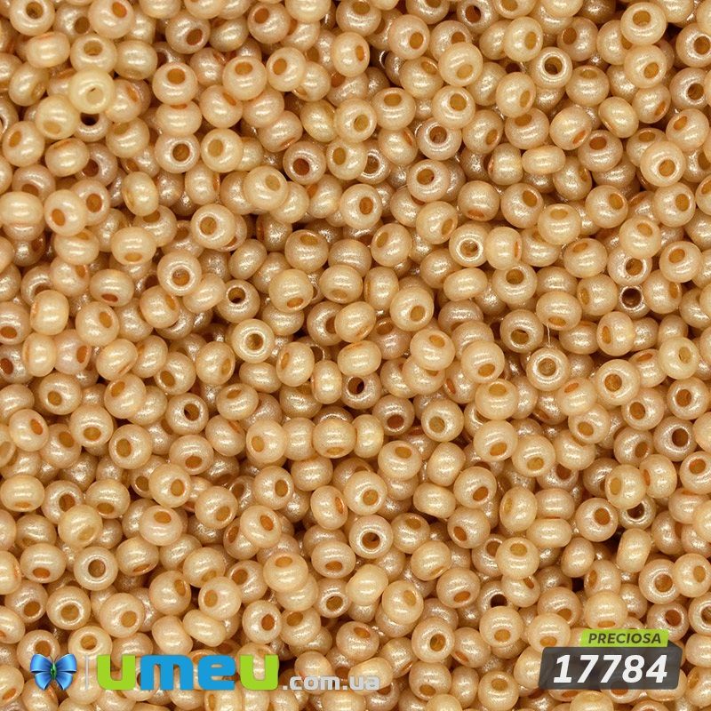 Бісер чеський №803/17784, Бежевий, Перламутровий, 10/0 (BIS-043921)