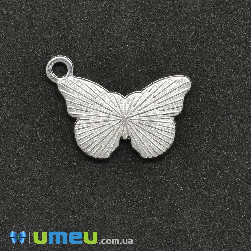 Підвіска метал. Метелик чорний, 20х13,5 мм, Темне срібло (POD-043579)
