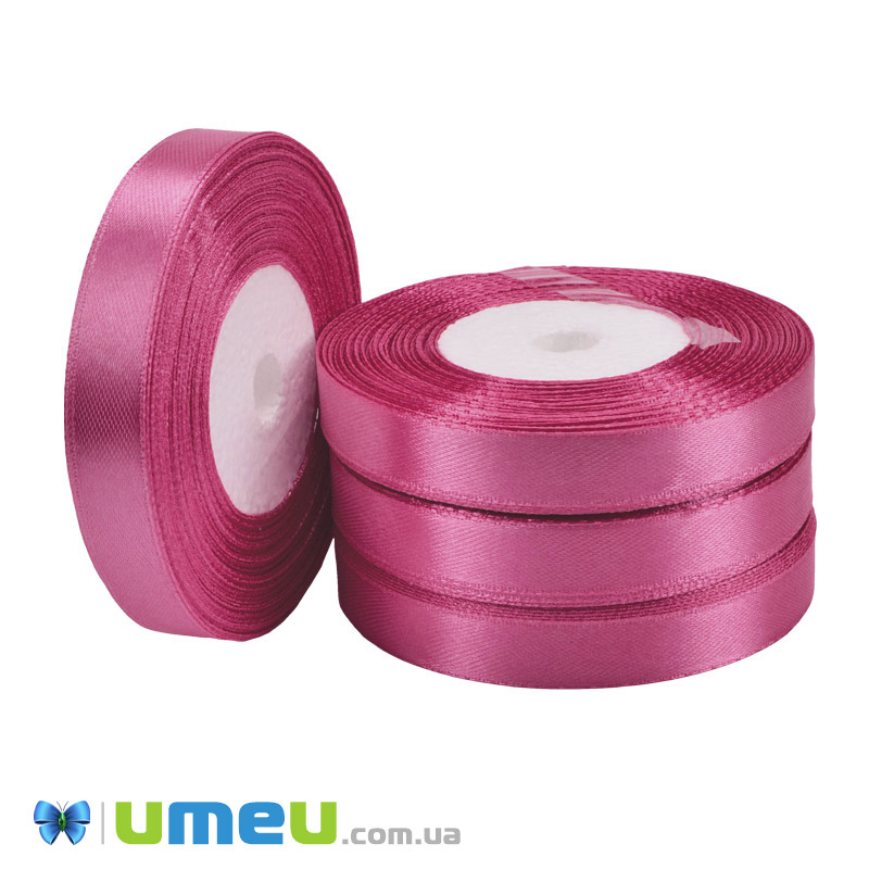 Атласна стрічка, 12 мм, Малинова (LEN-051023)