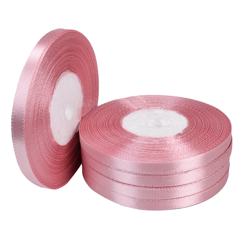 Атласна стрічка, 6 мм, Рожева (LEN-052819)