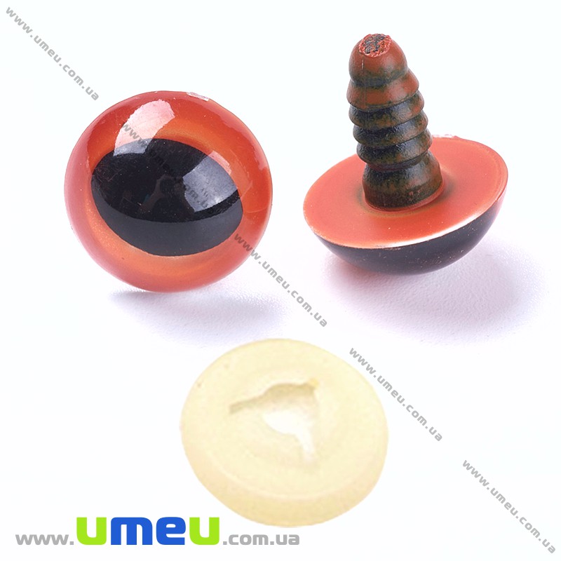 Очки з штифтом круглі (з заглушками), 15 мм, Помаранчеві (DIF-030536)