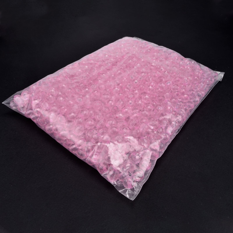 Намистини для сумок ОПТ, Акрилові, Круглі грановані, 9,5 мм, Рожеві світлі (BUS-054544)