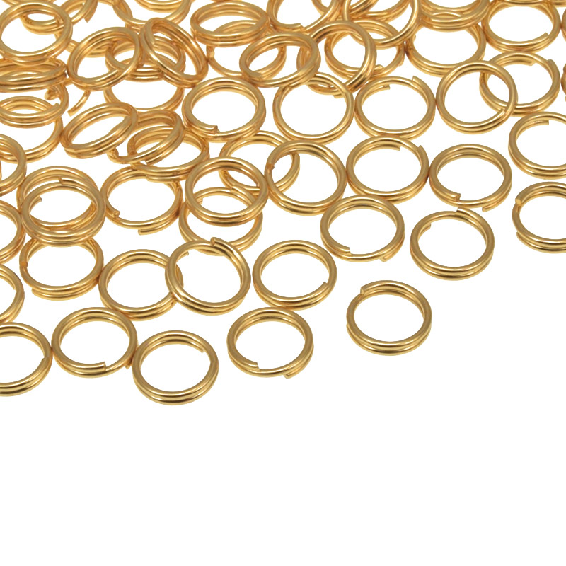 Колечко подвійне з нерж. сталі, 7 мм, 0,7 мм, Покриття 18 kt (STL-018522)