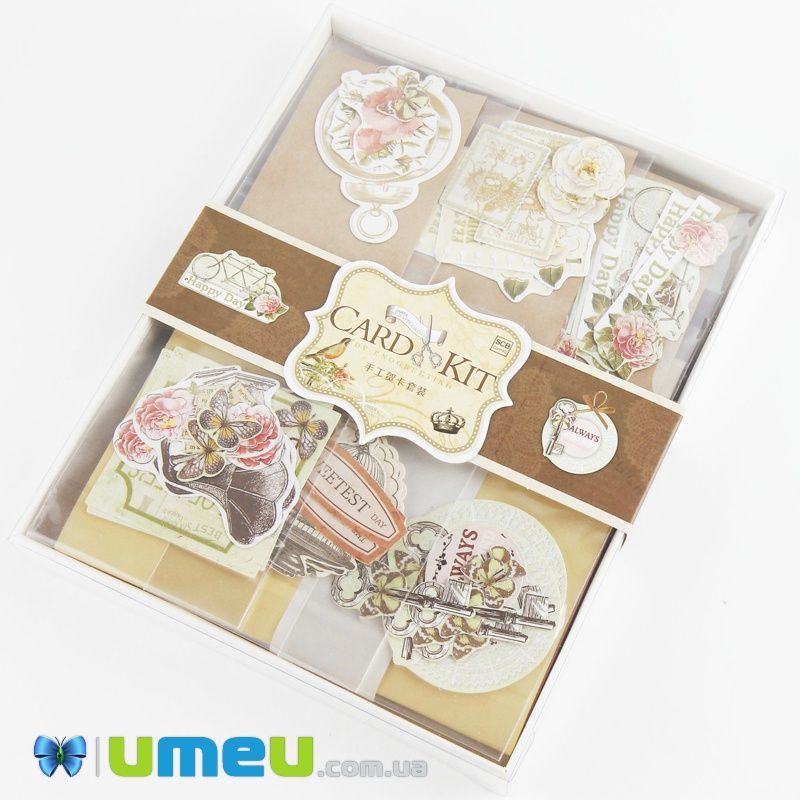 Набір скрапбукінгу для виготовлення 6-ти міні-листівок з конвертами (DIF-032719)