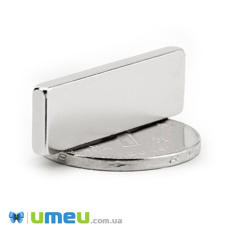 Магнит неодимовый для брошей Прямоугольный, 30х10х1,7 мм (OSN-039326)