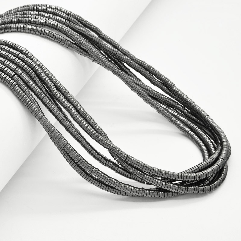 Намистини Гематит, Нат. камінь, Круглі плоскі, 3х1 мм (BUS-054027)