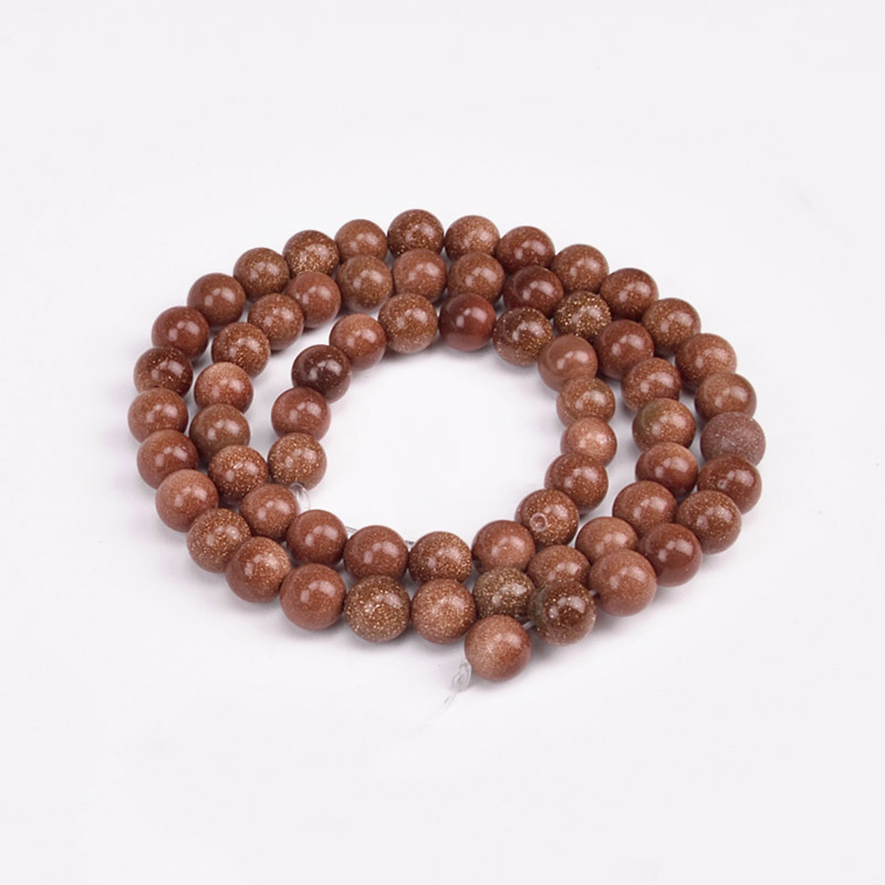 Намистини Авантюрін Золотий пісок, Синт. камінь, 6 мм, Круглі (BUS-051709)