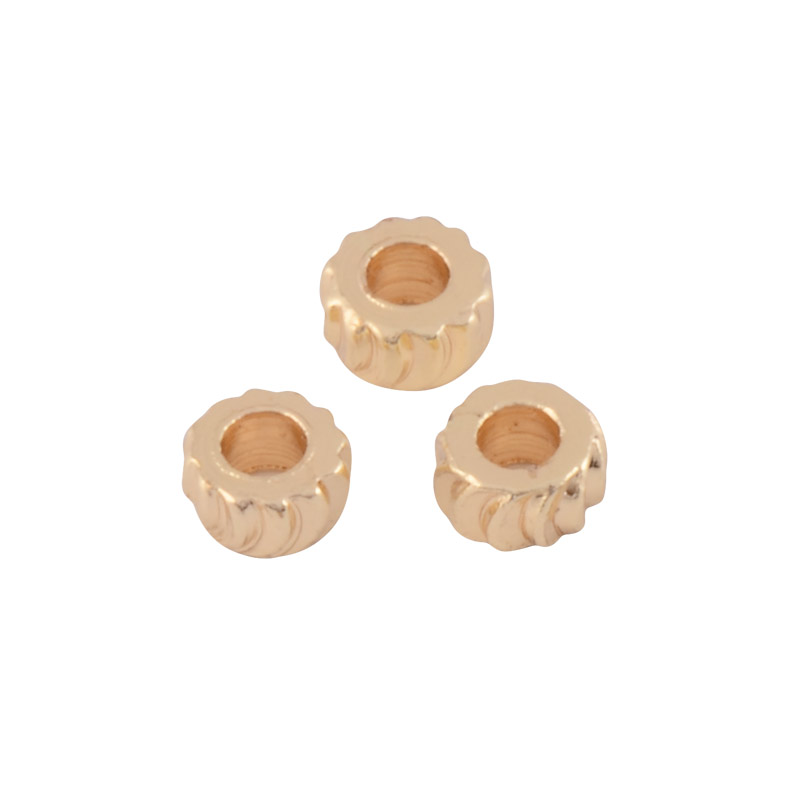 Бусины-разделители, 3х1,5 мм, Латунь с покрытием 14 kt (BUS-055835)