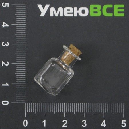 Стеклянная баночка Прямоугольная, Прозрачная, 24х19 мм (DIF-001864)