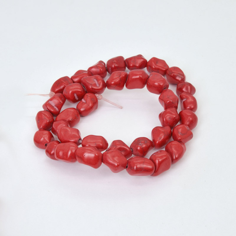 Намистини Бірюза пофарбована, Синт. камінь, 12х9 мм, Самородок (BUS-057544)