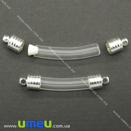 Скляна баночка коннектор, Прозора, 32х6 мм (DIF-006720)