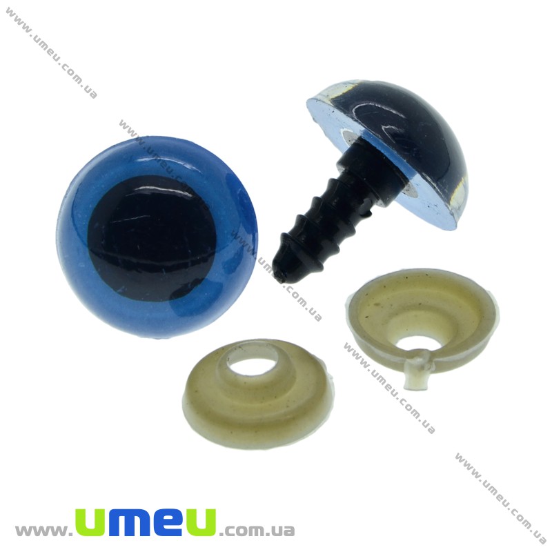 Очки з штифтом круглі (з заглушками), 16 мм, Сині (DIF-030525)