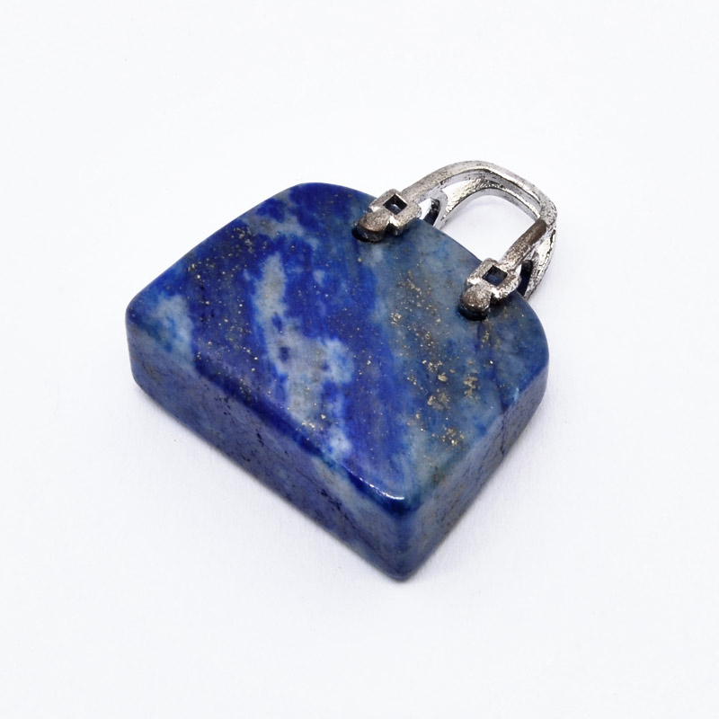 Подвеска Сумочка, Натур. камень Ляпис Лазурит, 27х25х10 мм (POD-054426)
