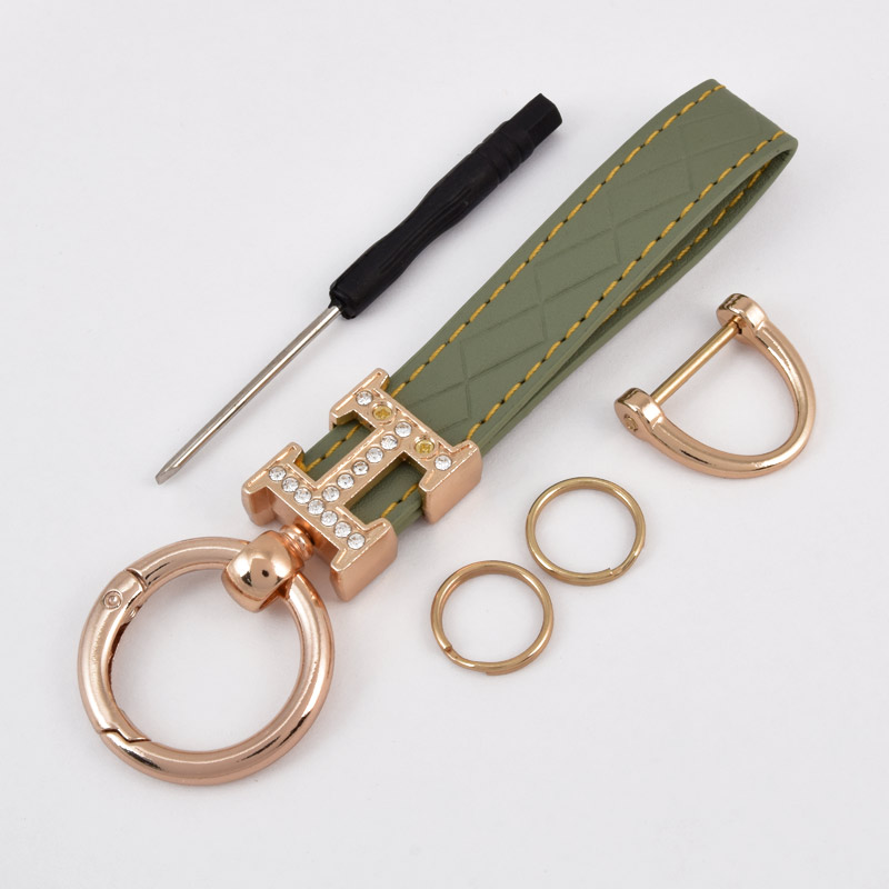 Брелок, 13х3,5 см, Зеленый, Искусственная кожа, Золото (OSN-058516)