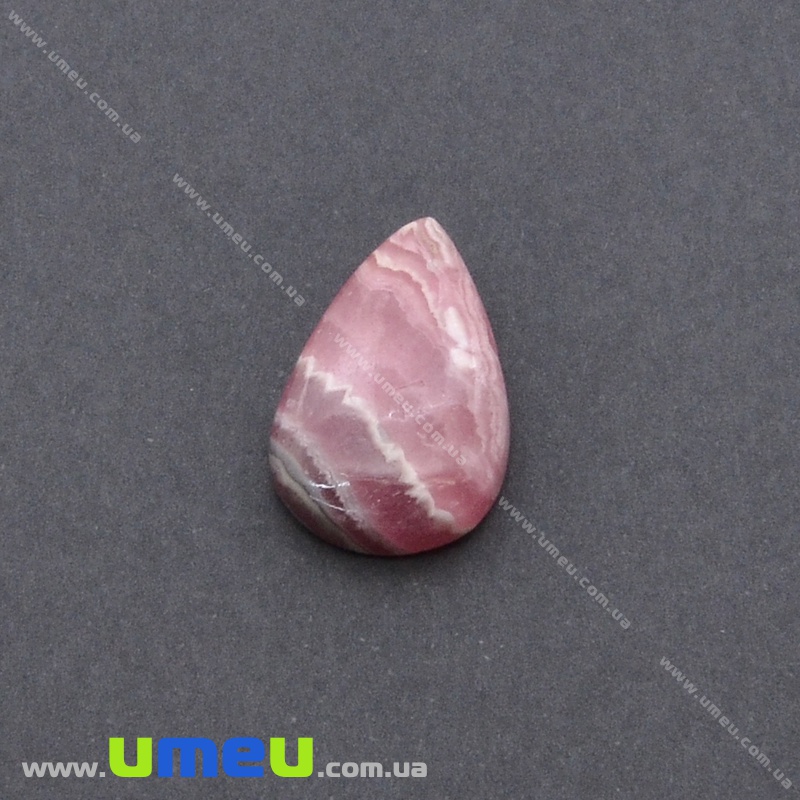 Кабошон нат. камінь Родохрозит, Крапля, 21х13,8 мм (KAB-036152)