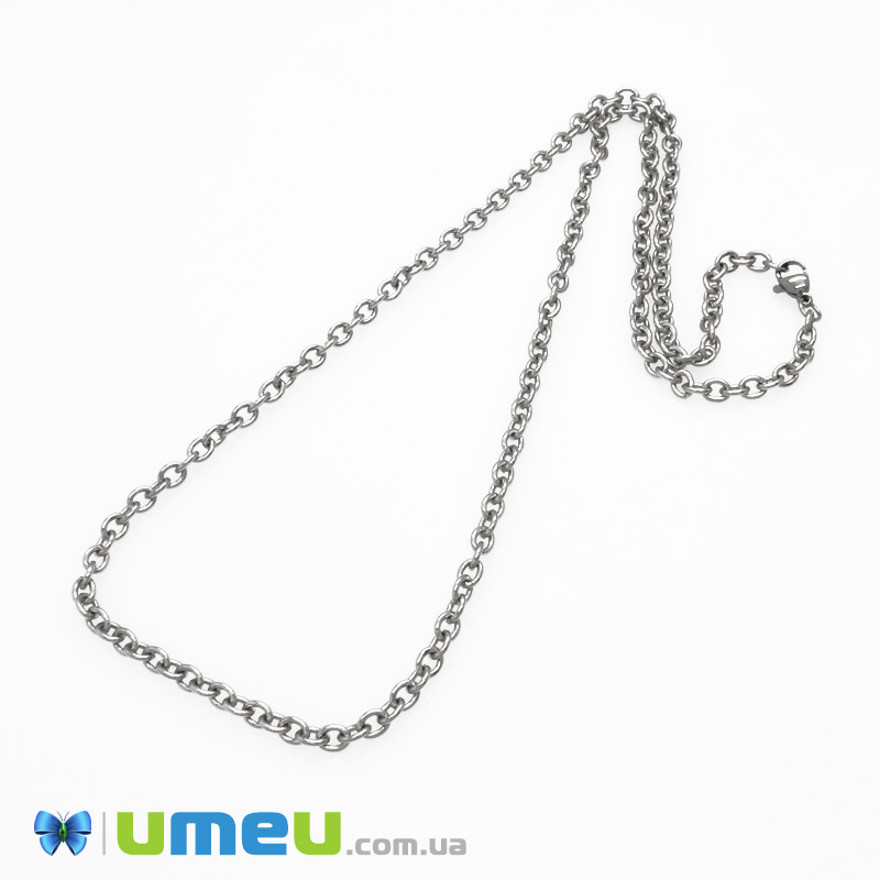 Основа на шею из нерж. ст., Темное серебро, 4 мм, 55 см (STL-049593)