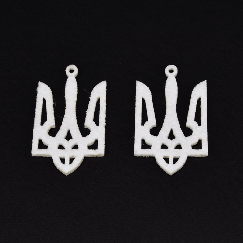 Декоративное изделие из фетра Трезуб, 6х3 см, Белый (FLT-056978)