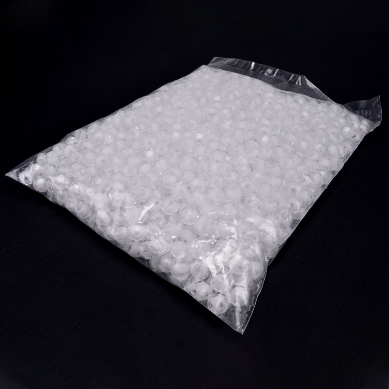 Намистини акрилові, Круглі грановані, 10 мм, Білі (BUS-054546)