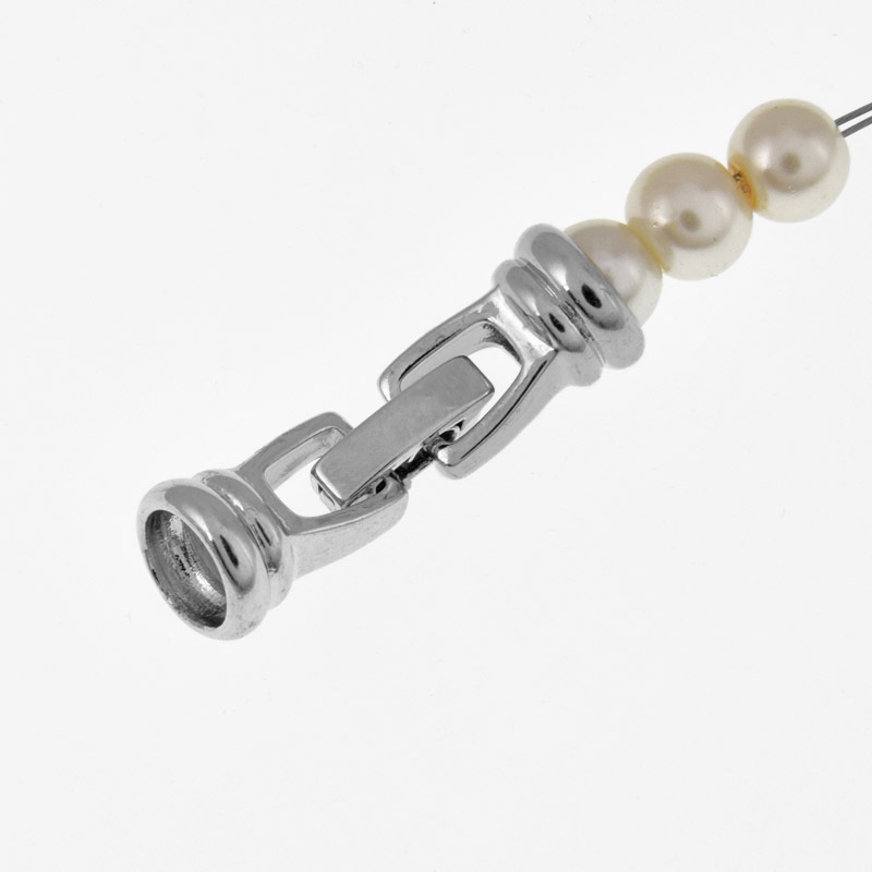 Застібка, 28х9 мм, Латунь з покриттям Родій (ZAM-060871)