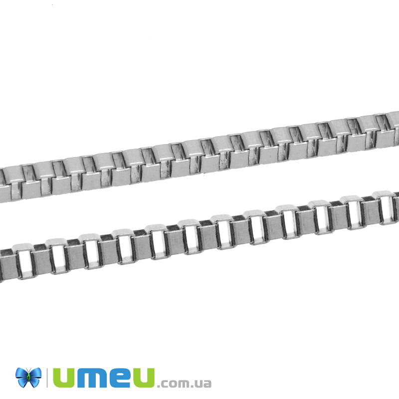 Ланцюг з нержавіючої сталі, Темне срібло, 2х2 мм (ZEP-046950)