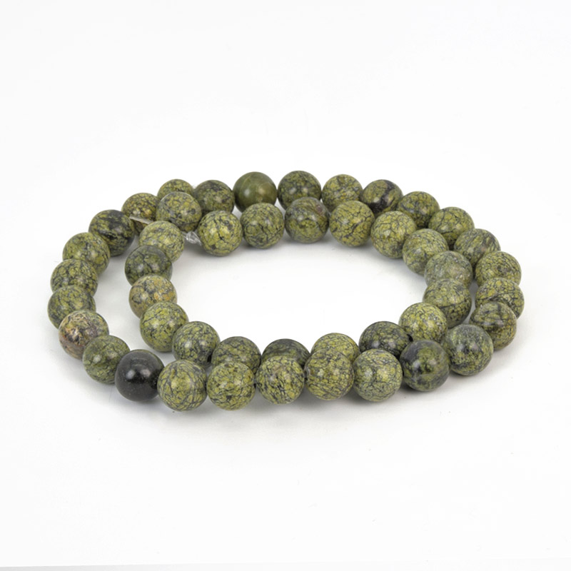Намистини Серпентин, Натур. камінь, 8 мм, Круглі (BUS-057995)