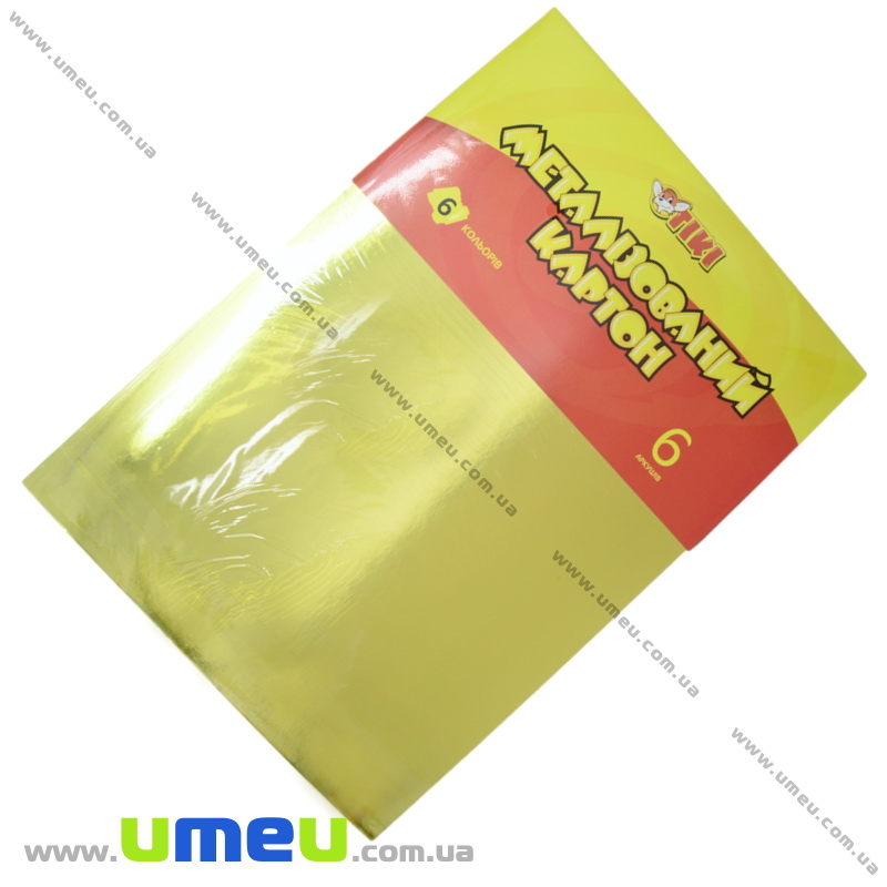 Картон металізований TIKI, А4, 6 кольорів, 6 листів, 250 г / м2 (DIF-021692)