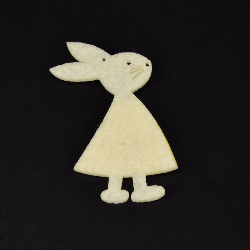 Декоративний виріб із фетру Кролик, 8х5 см, Жовтий (FLT-057298)