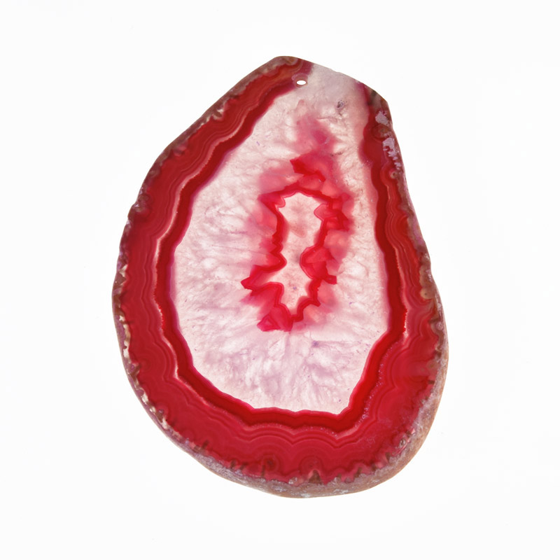 Зріз Агату, Червоний, 69х49 мм (POD-022133)