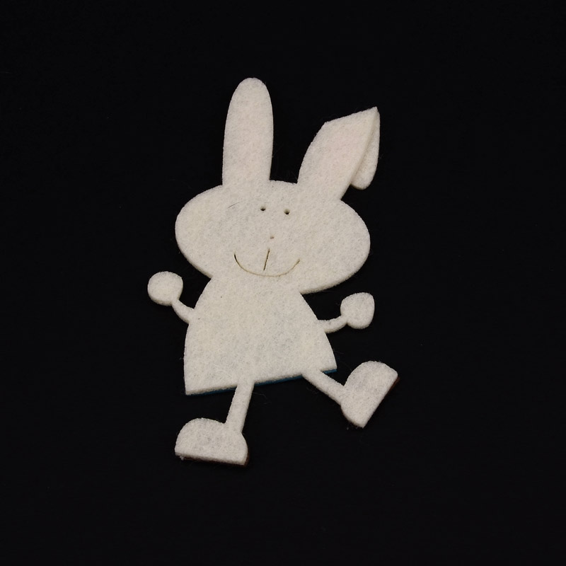 Декоративний виріб із фетру Веселий кролик, 11х6 см, Синій (FLT-056548)