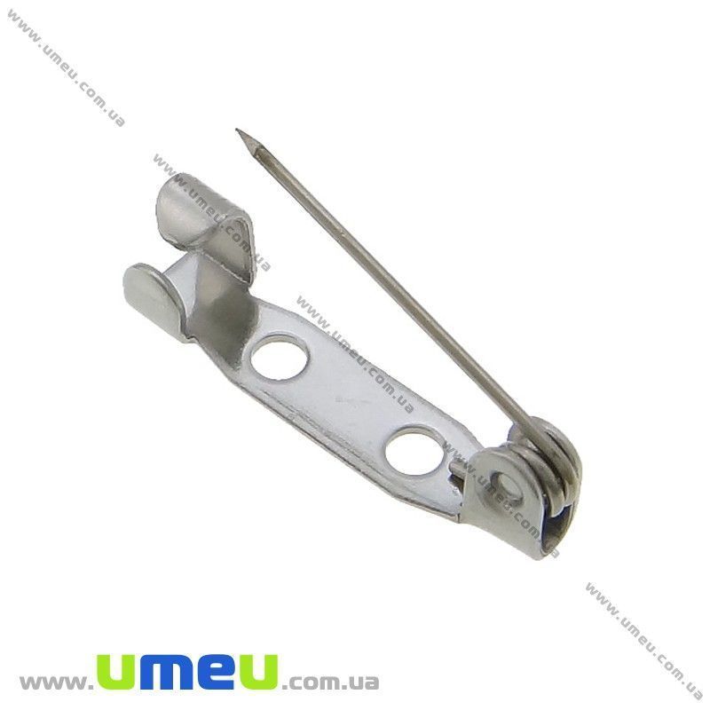 Основа для броши из нерж. стали, 19х5 мм, Темное серебро (STL-028372)