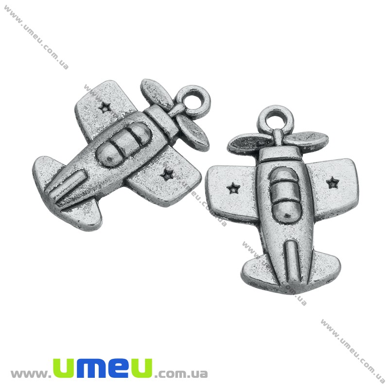 Підвіска метал. Літачок, 20х15 мм, Античне срібло (POD-001256)