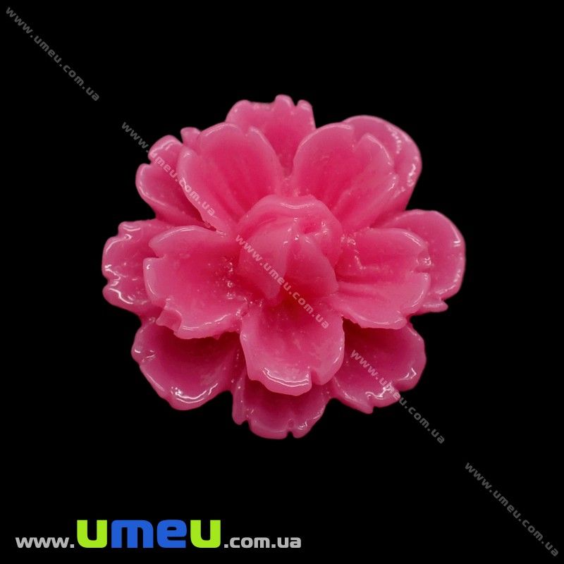 Кабошон з полімерної глини Квіточка малиновий, 13 мм (KAB-011738)