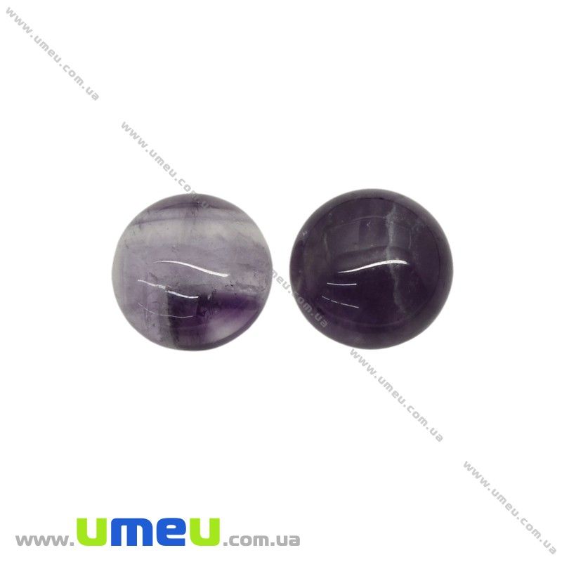Кабошон нат. камінь Аметист, Круглий, 12 мм (KAB-025992)